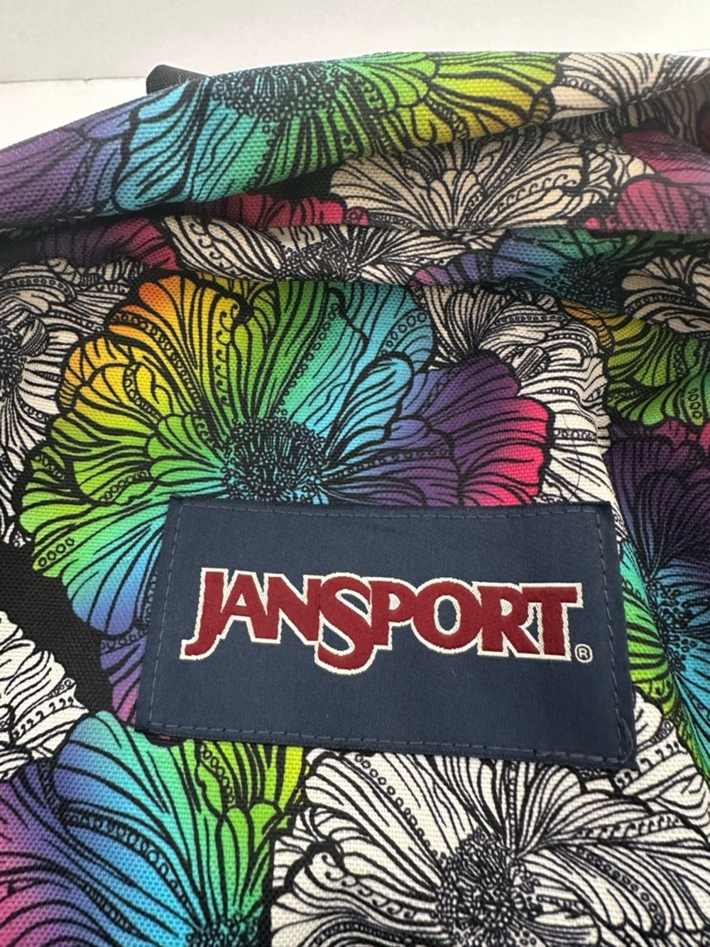Jansport Rainbow Floral Backpack with Multicolor Blooms - Picture 2 of 10